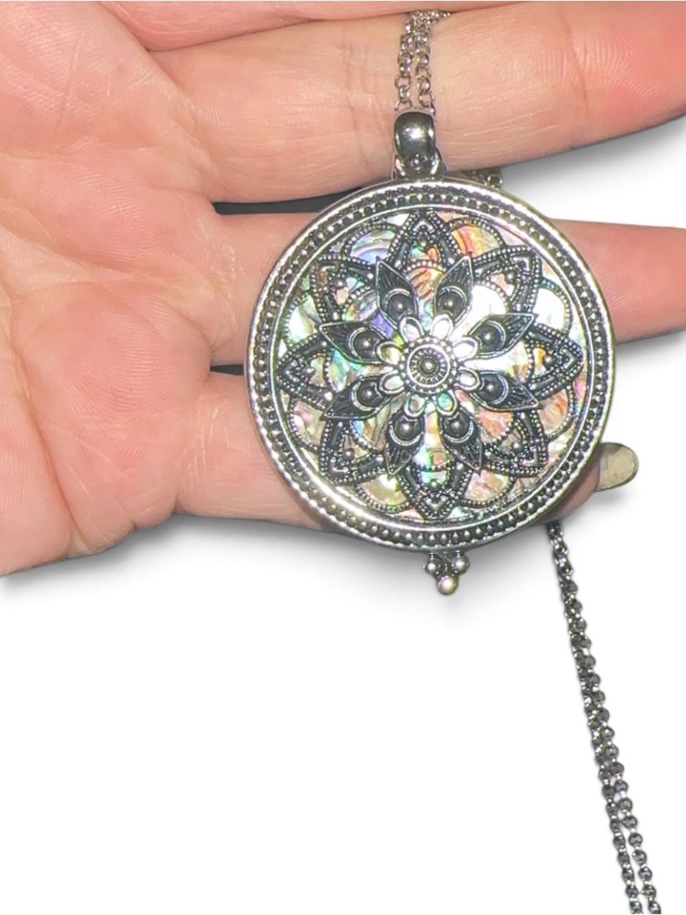 Vintage magnifying glass Mandala Abalone Mexklave